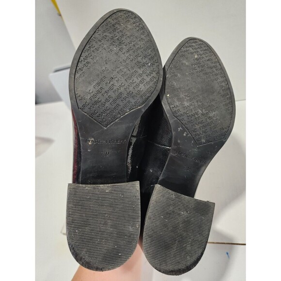 Marc Fisher Womens Size 7.5M Black 2 Inch Block Heel Loafers Fall Shoes - Picture 6 of 6